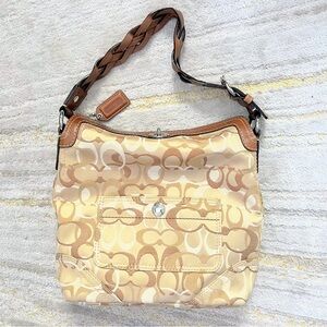 Coach Tan and Cream Hobo Bag